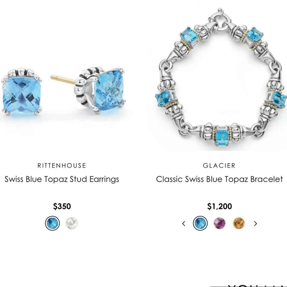 LAGOS Swiss Blue topaz bracelet and earrings